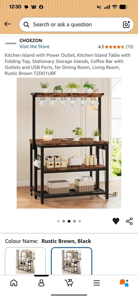 New in Box - Powered Kitchen Island/Coffee Bar - photo 4
