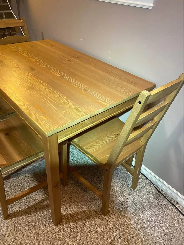 Wooden Dining Table Set with 4 Chairs - photo 2