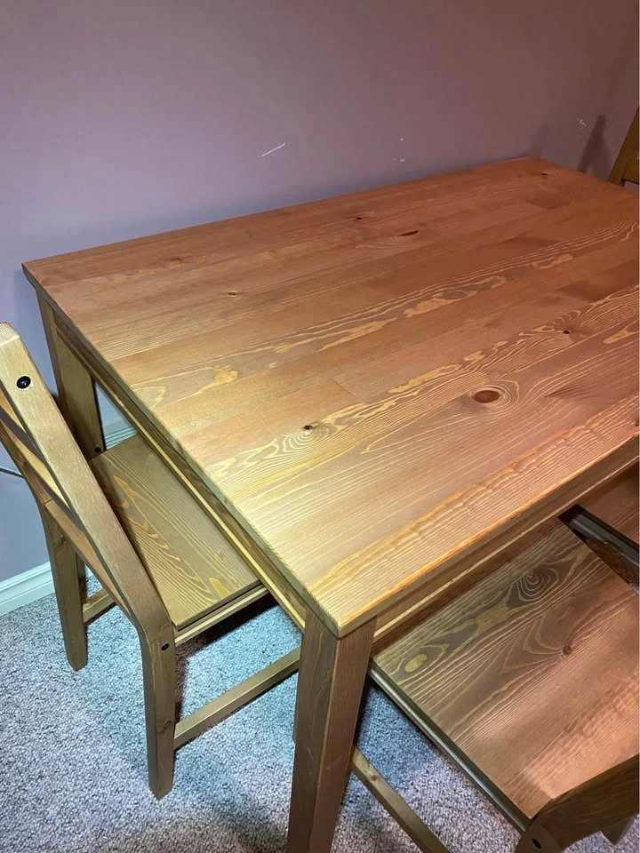 Wooden Dining Table Set with 4 Chairs - photo 4