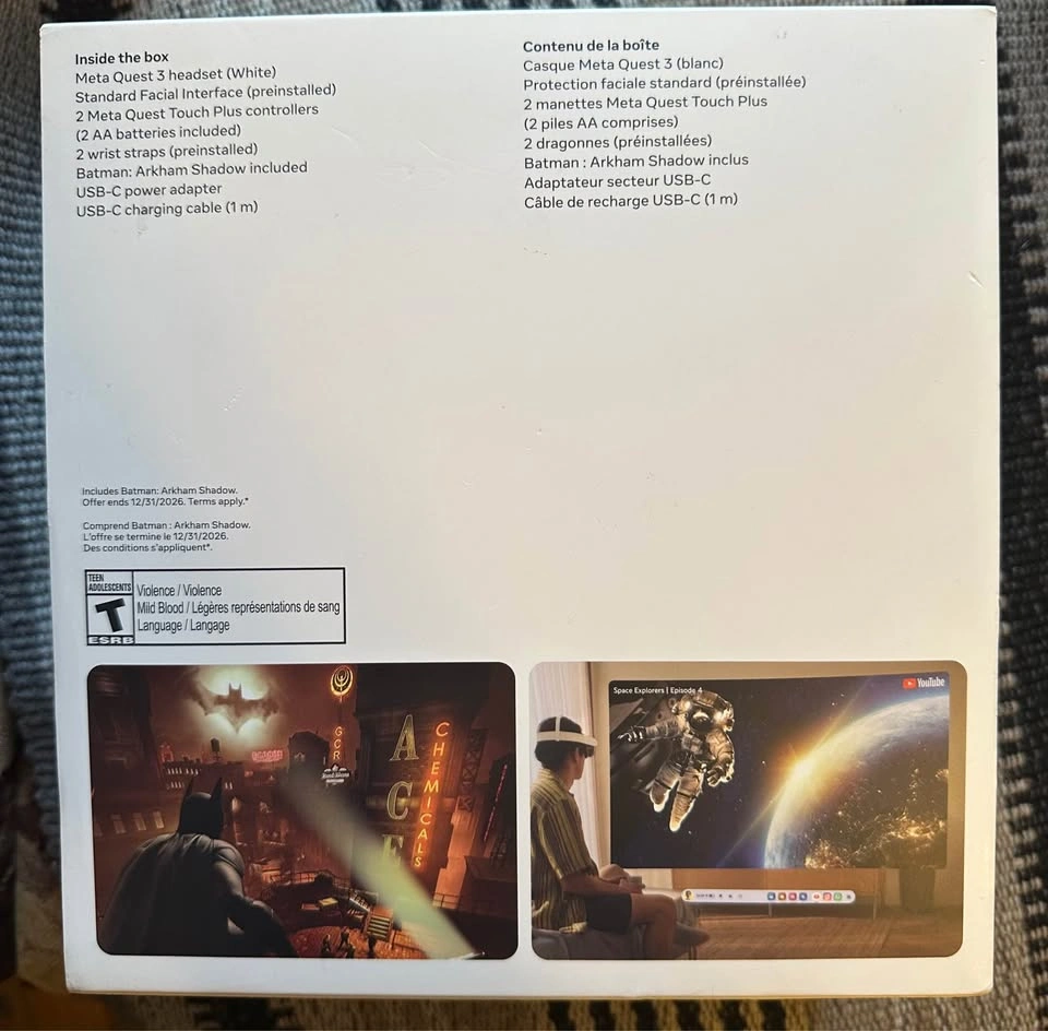Meta Quest 3 512GB VR Headset w/ Batman Arkham Shadow - photo 2