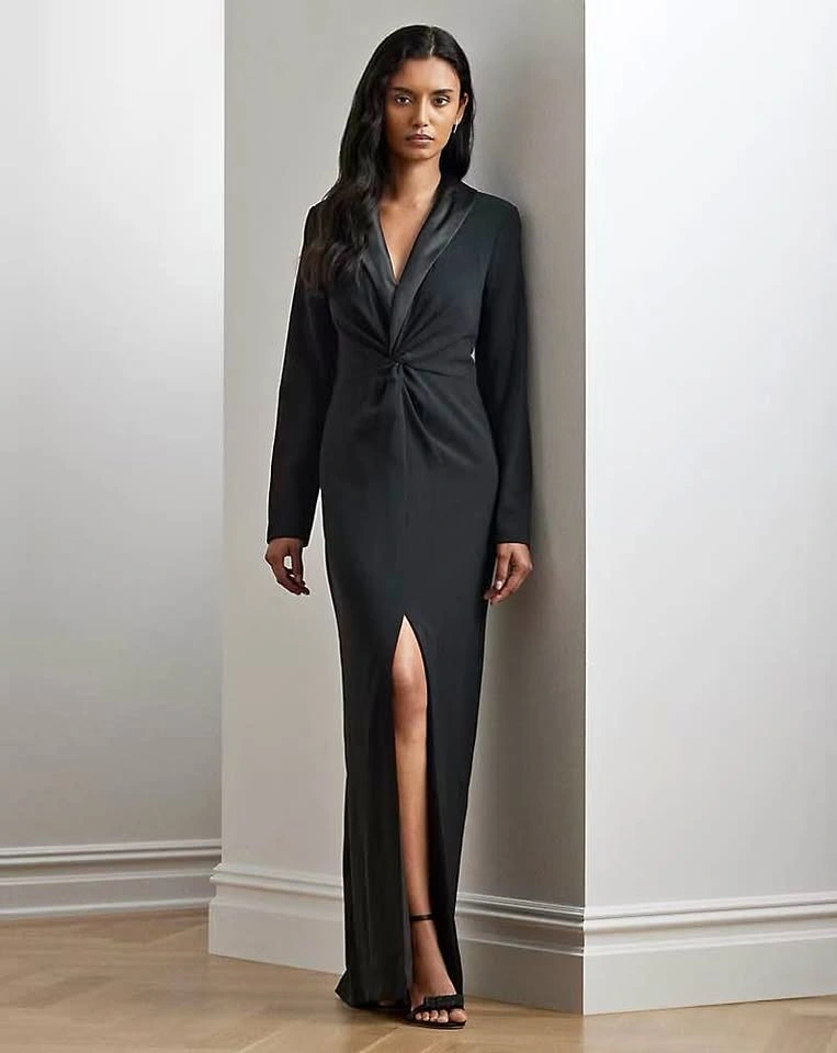 RALPH LAUREN Crepe Gown Dress size 12-14
