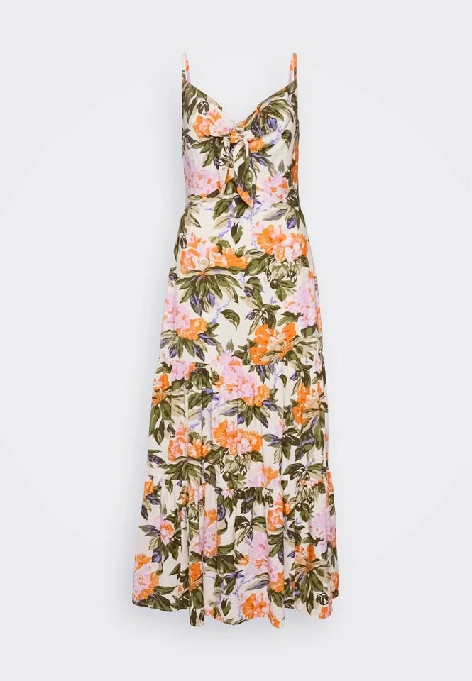 Gap Tie-Front Tiered Maxi Dress Size L