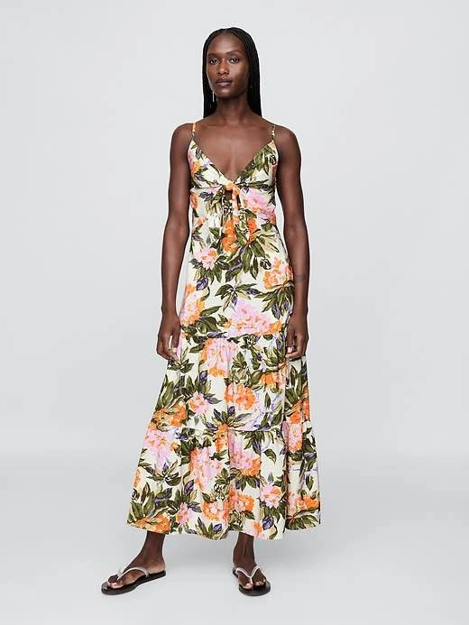 Gap Tie-Front Tiered Maxi Dress Size L - photo 2