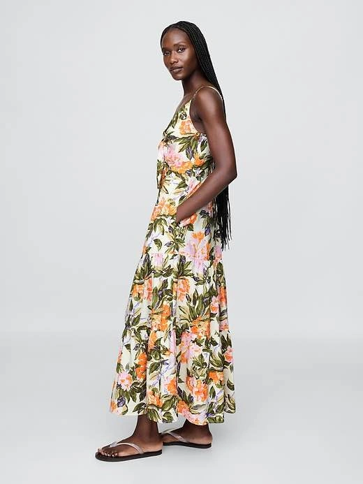 Gap Tie-Front Tiered Maxi Dress Size L - photo 3