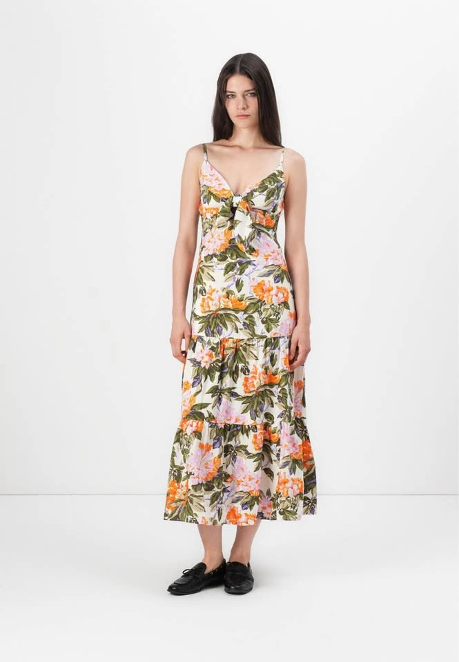 Gap Tie-Front Tiered Maxi Dress Size L - photo 4