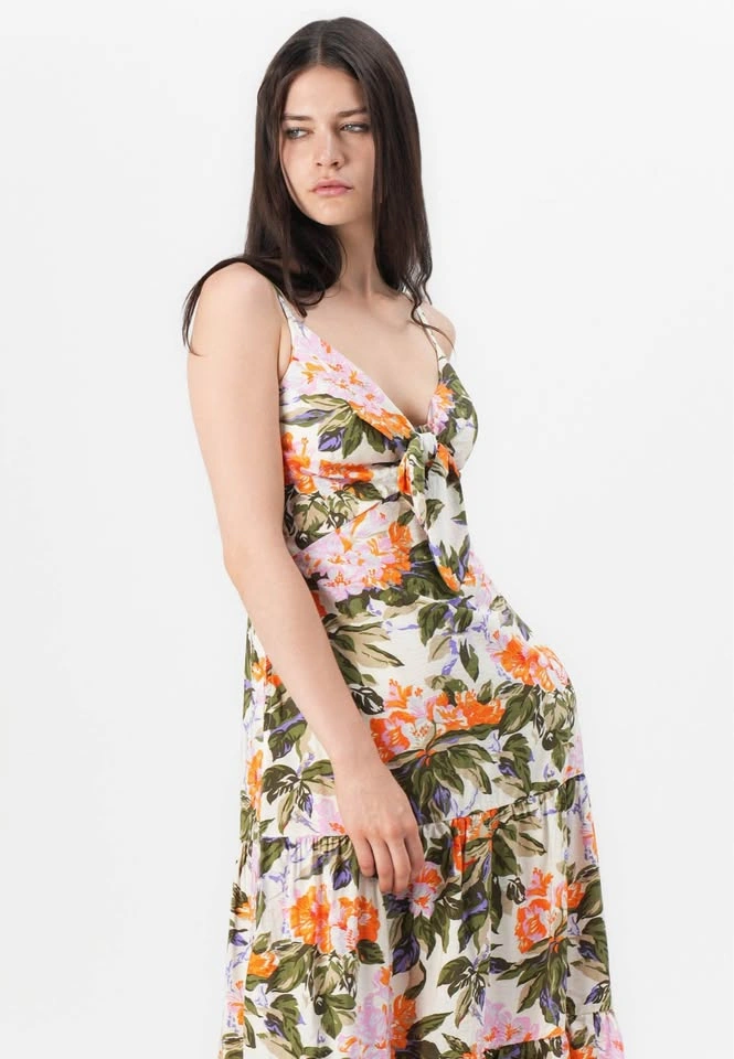 Gap Tie-Front Tiered Maxi Dress Size L - photo 5