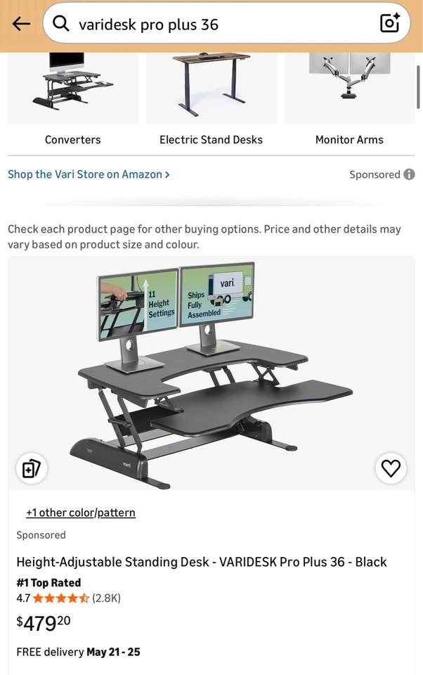 VARIDESK Pro Plus 36 Standing Desk Converter - New - photo 2