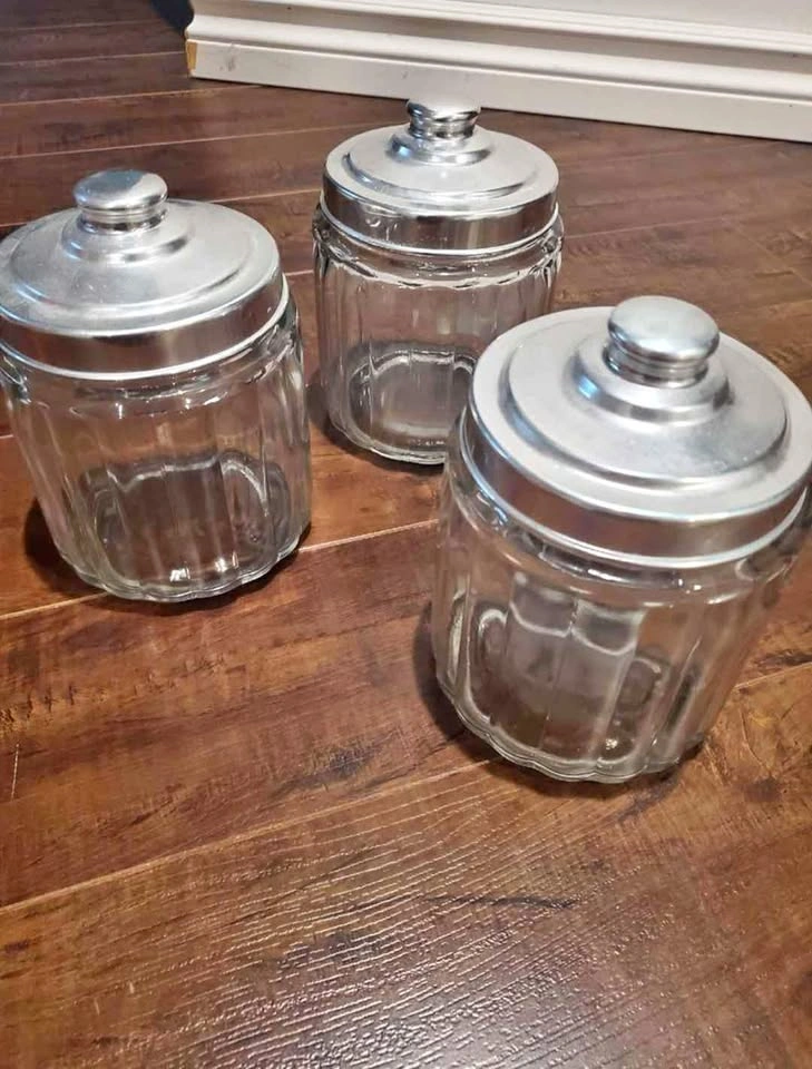 Glass jar with slip on lid