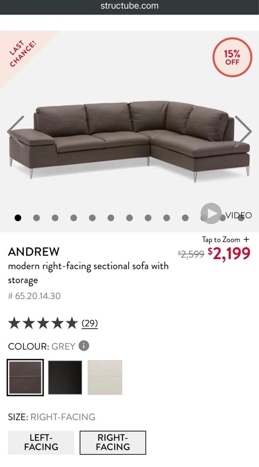 Structube ANDREW Sectional Sofa - photo 5
