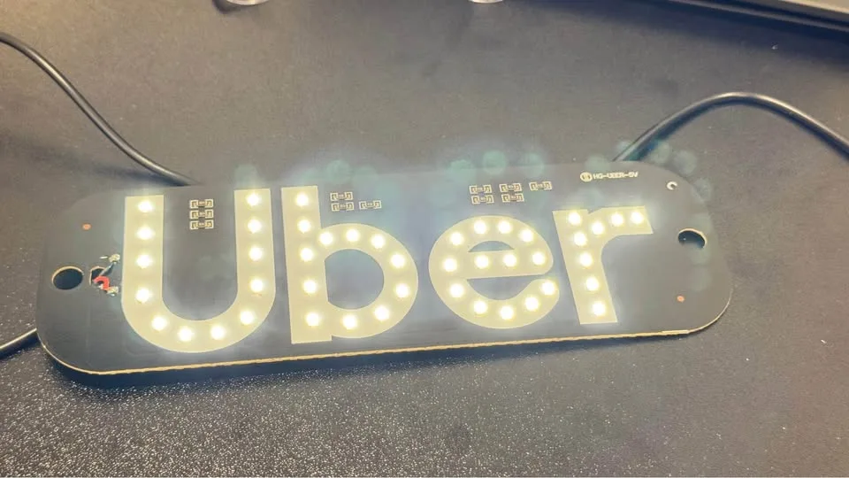 USB LED Car Windshield Sign – Uber (White) Display USB image indicator(4)