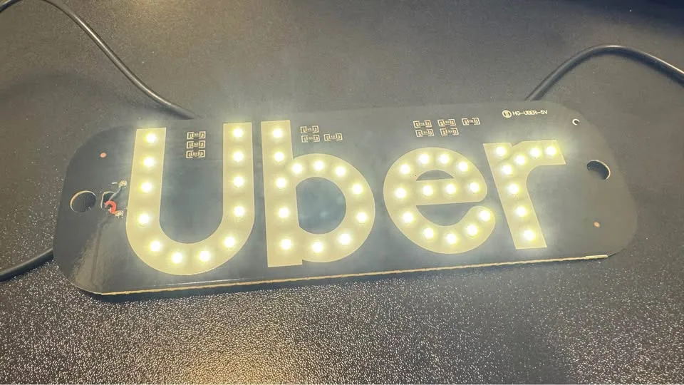 USB LED Car Windshield Sign – Uber (White) Display USB image indicator(5)