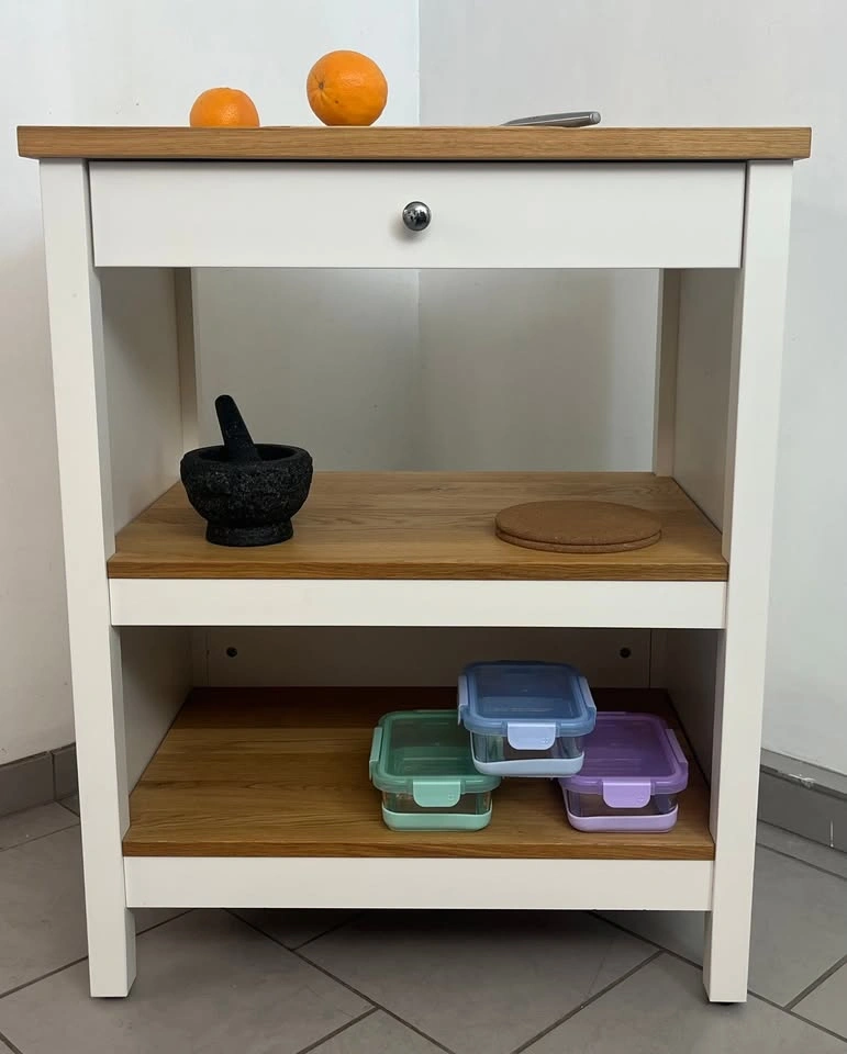 IKEA TORNVIKEN Kitchen Island - White/Oak Top - photo 2