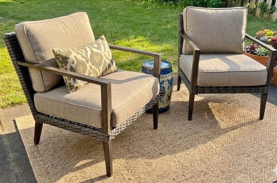 2x CANVAS Outdoor Patio Armchairs - Great Condition