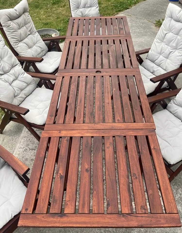 7-Piece Outdoor Dining Set - 6 Chairs + Extendable Table - photo 3
