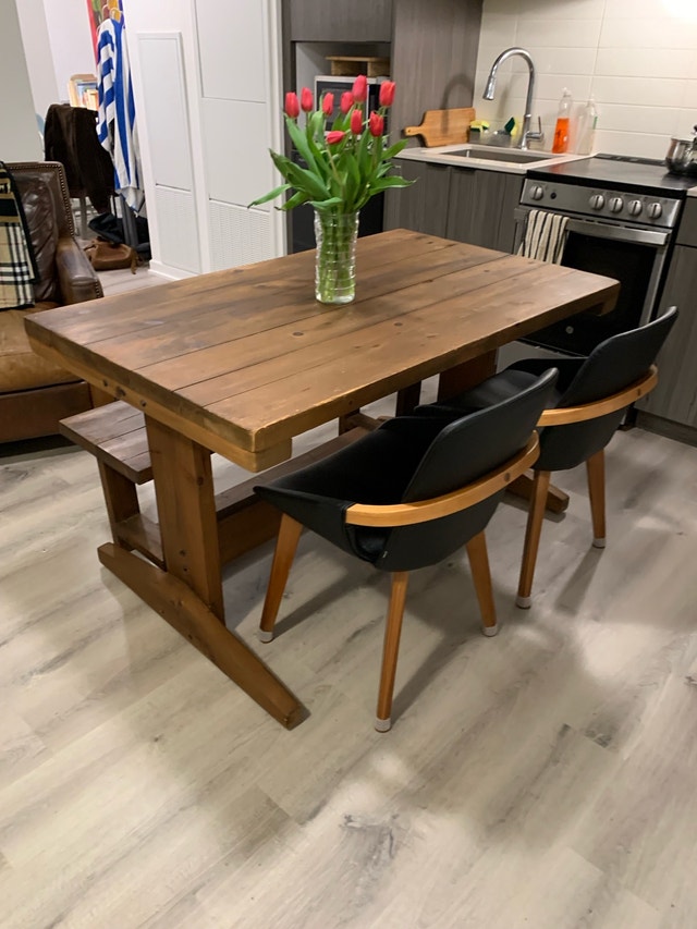 Wooden Table and Bench