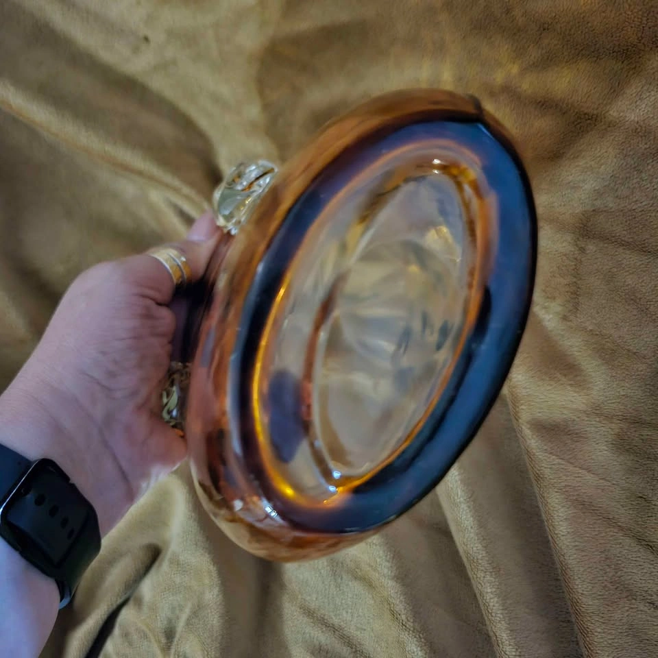 Hand Blown Art Glass Purse / Basket Vase - photo 4