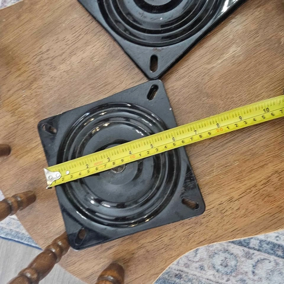 2 Black Metal Swivel Bases 7 inch - photo 2