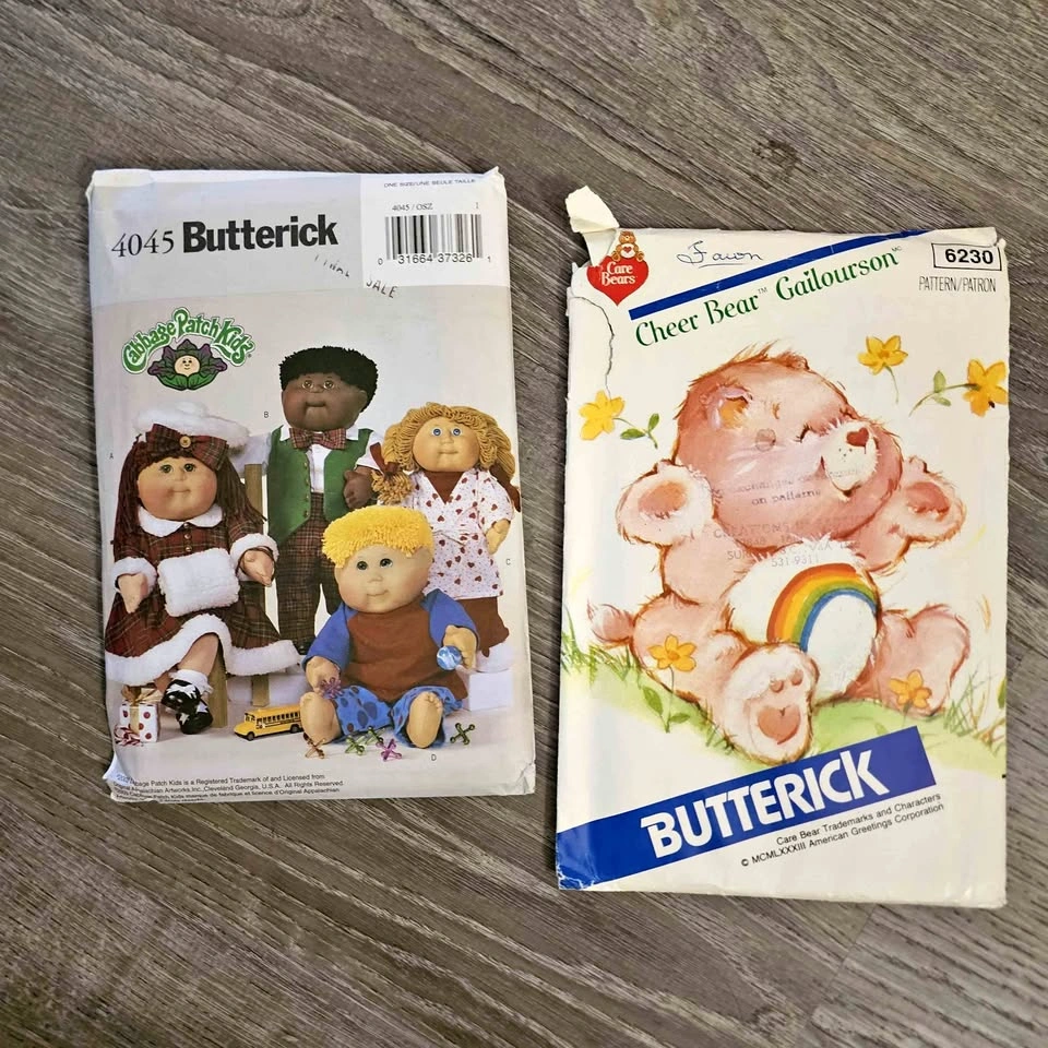 Vintage Butterick Sewing Patterns: Cabbage Patch Kids & Care Bea