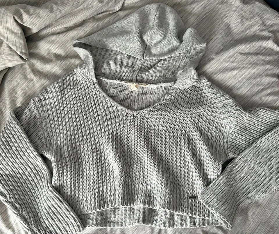 Aeropostale Off Shoulder Crop Sweater with Hood