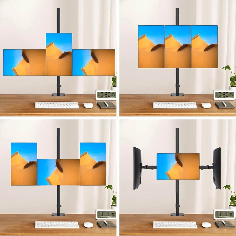 Triple Monitor Stand - 13-27 inch, Extra Tall 31.5" Pole - photo 3