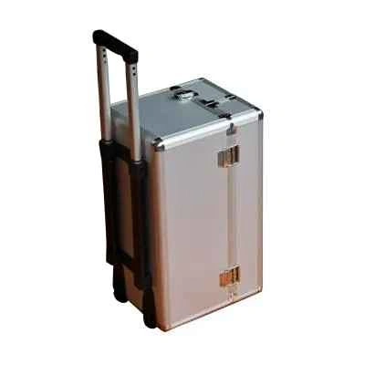 Silver Rolling Aluminum Case with Telescopic Handle