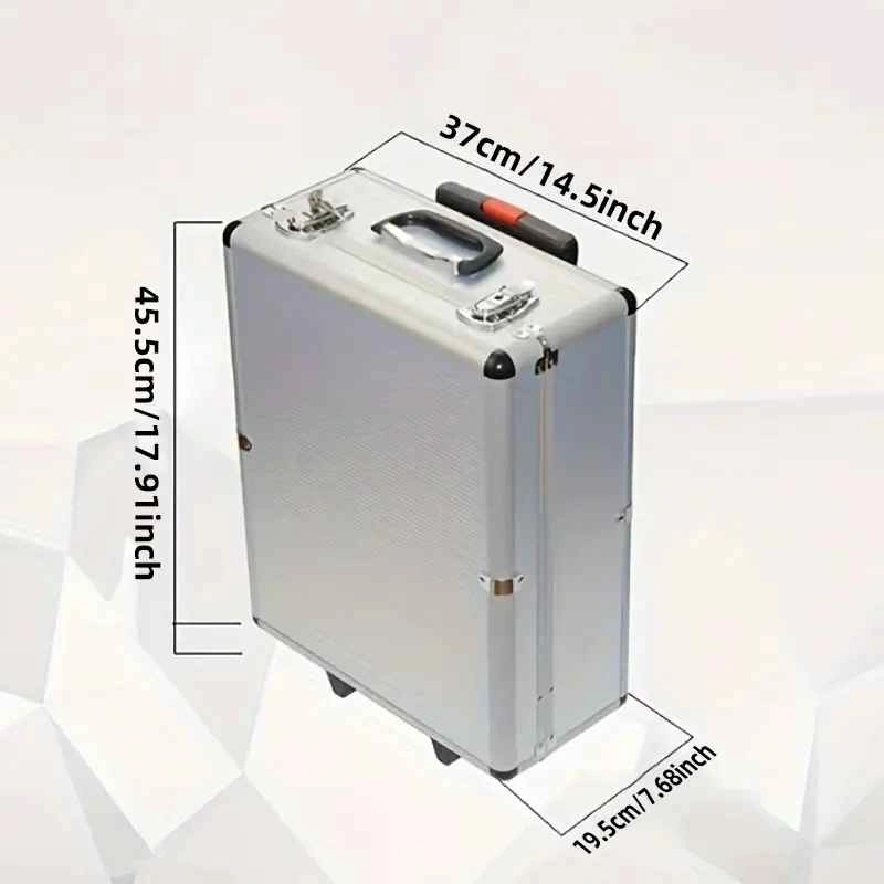 Silver Rolling Aluminum Case with Telescopic Handle - photo 2