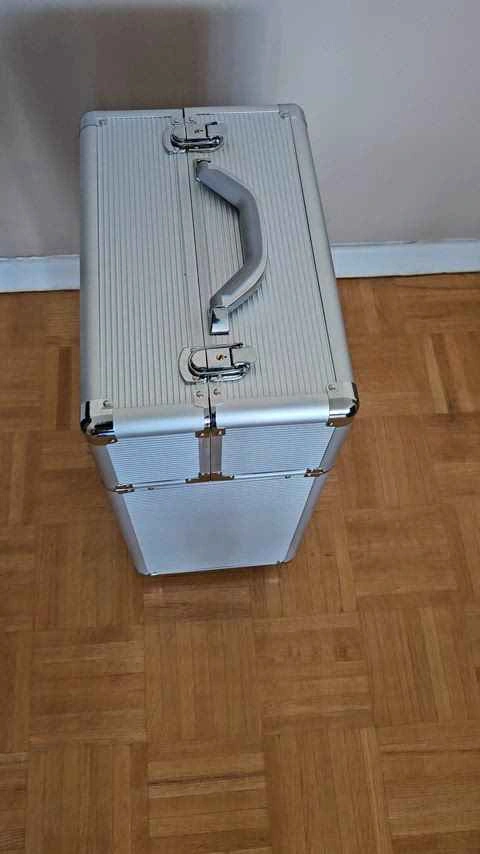 Silver Rolling Aluminum Case with Telescopic Handle - photo 3