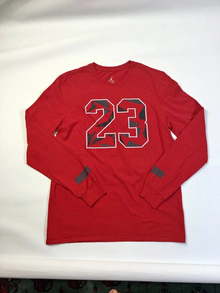 Jordan Red Long Sleeve Shirt Size M with 23 Graphic