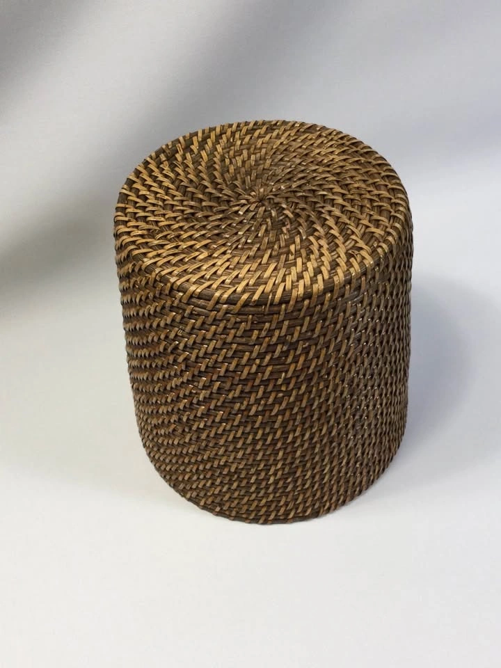 Round Rattan Paper Waste Basket - photo 4