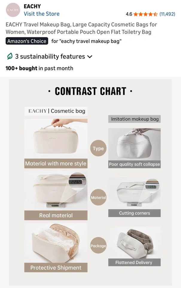 Eachy Travel Makeup Bag - photo 3