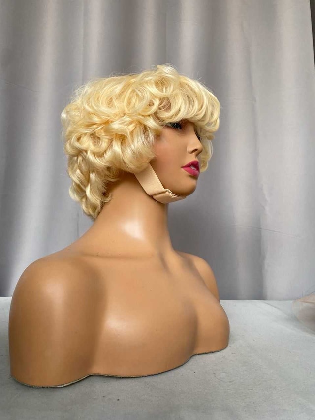 10" Blonde #613 Pixie Cut Wig Human Hair