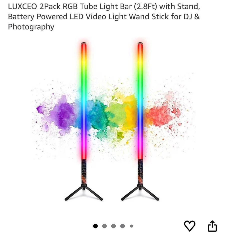 4-Pack DJ RGB Tube Light Bars with Stands