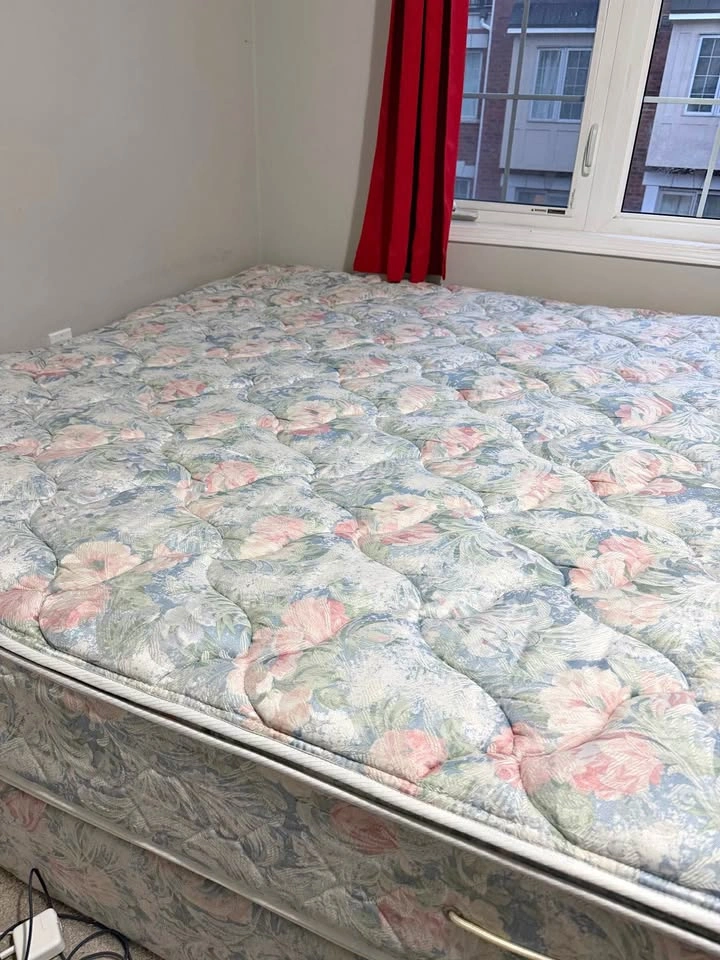 King Size Mattress + Box + Bed Stand
