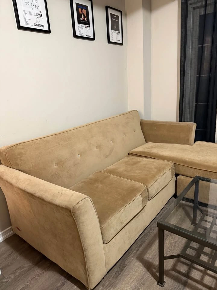 Sofa + Glass Coffee Table - photo 2