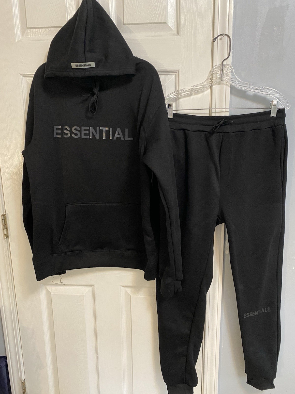 Essentials Men's Black 2XL Fleece Tracksuit Hoodie & Pants - photo 3
