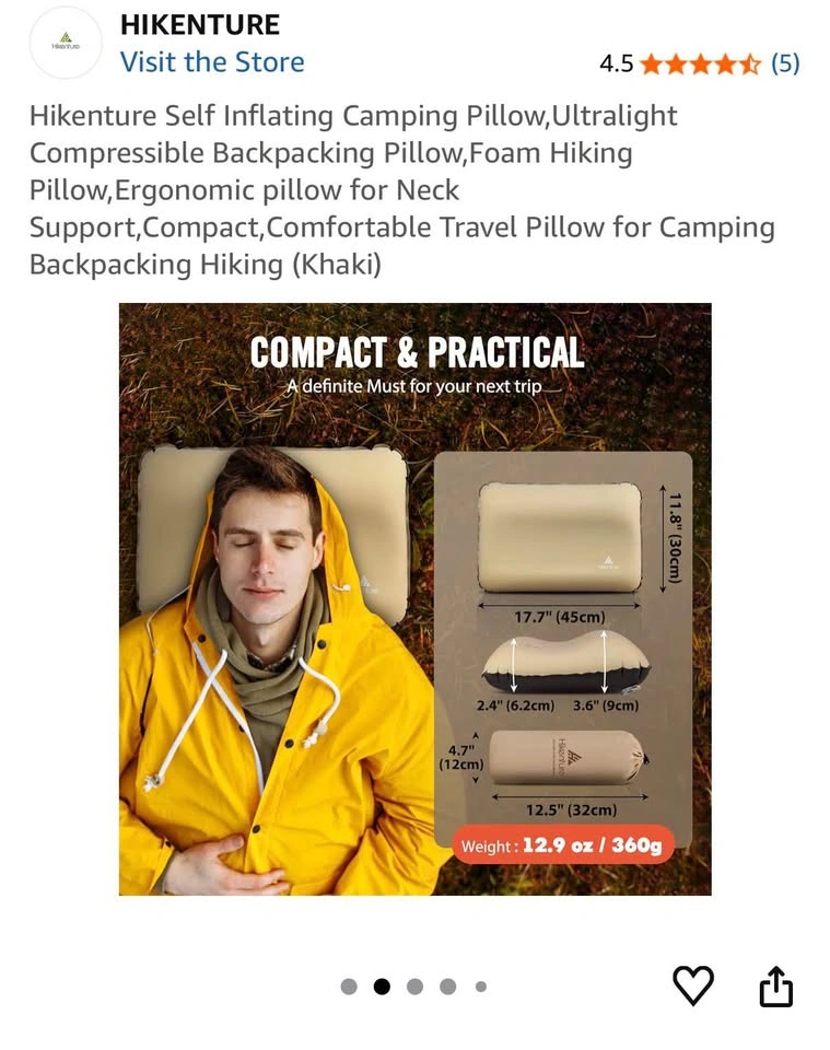 Hikenture Self Inflating Camping Pillow - photo 3