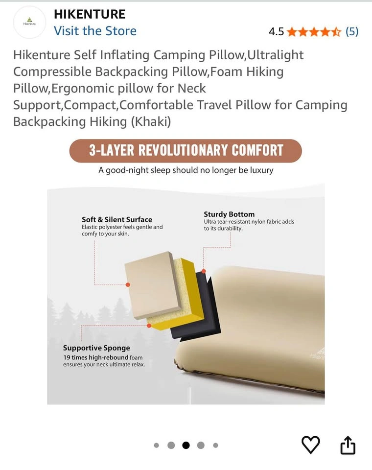 Hikenture Self Inflating Camping Pillow - photo 5