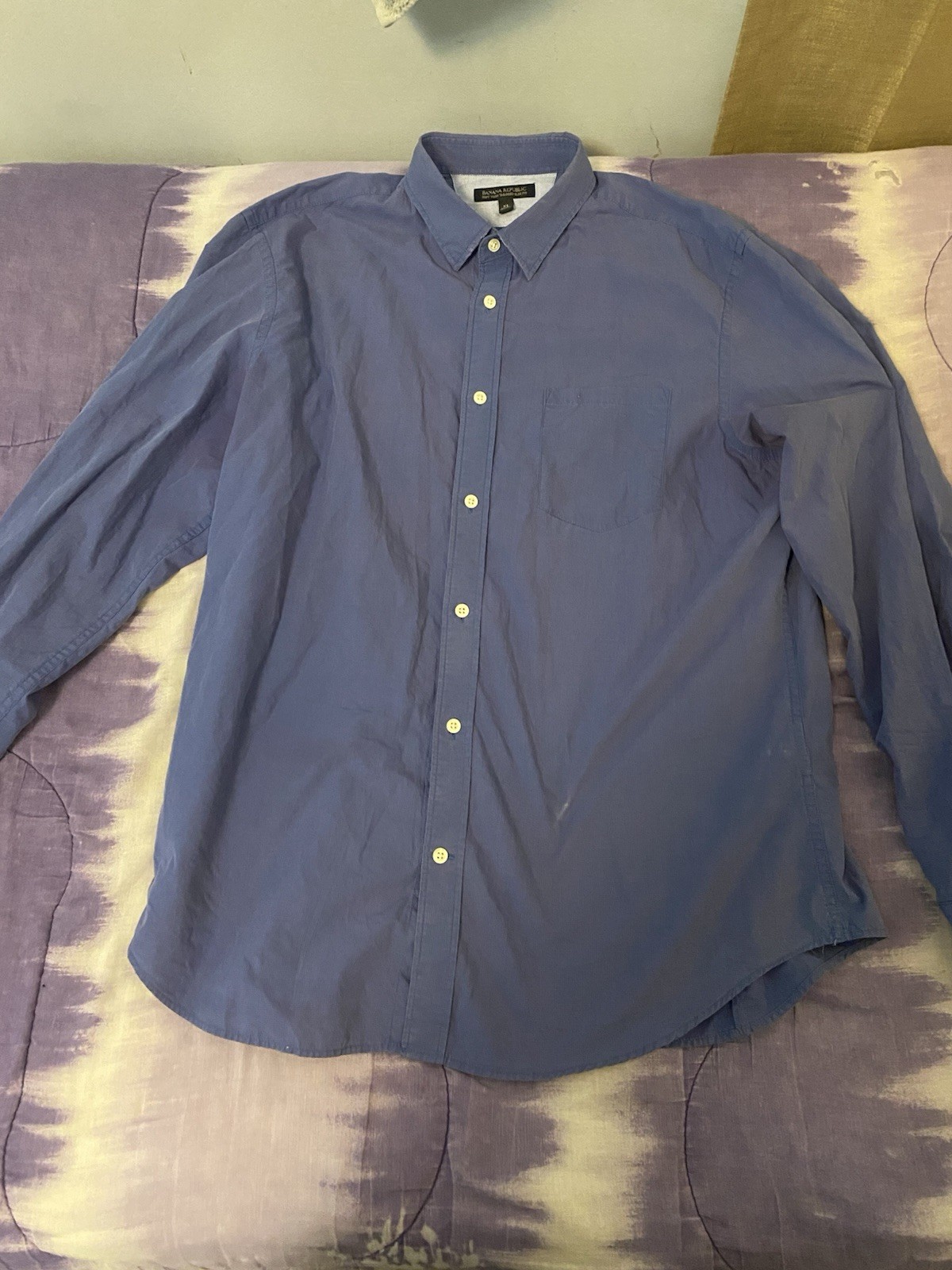 Banana Republic Men's XL Slim Fit Cotton Button-Up Shirt Blue - photo 2