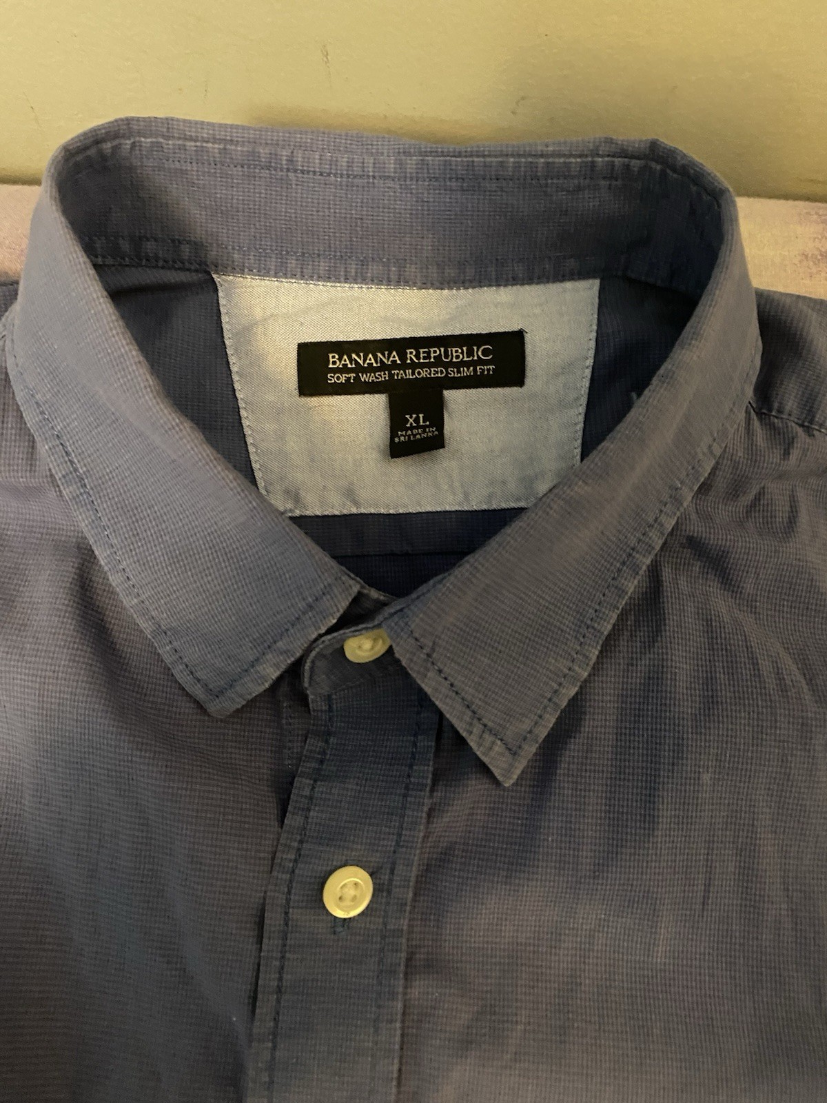 Banana Republic Men's XL Slim Fit Cotton Button-Up Shirt Blue - photo 5