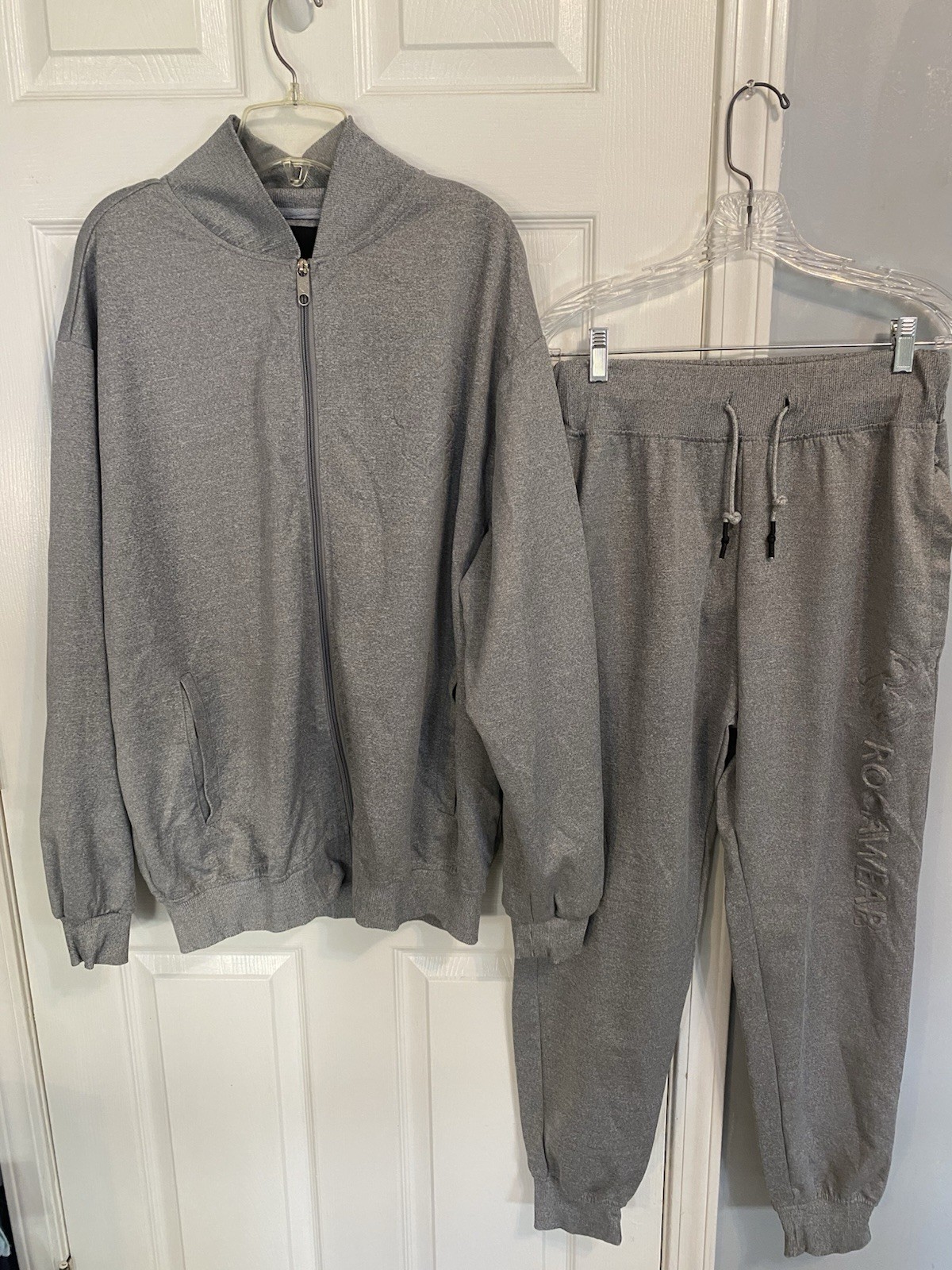 NEW Men's 2-Piece Silver Rocawear Tracksuit XXL Jacket & XL Pant - photo 4