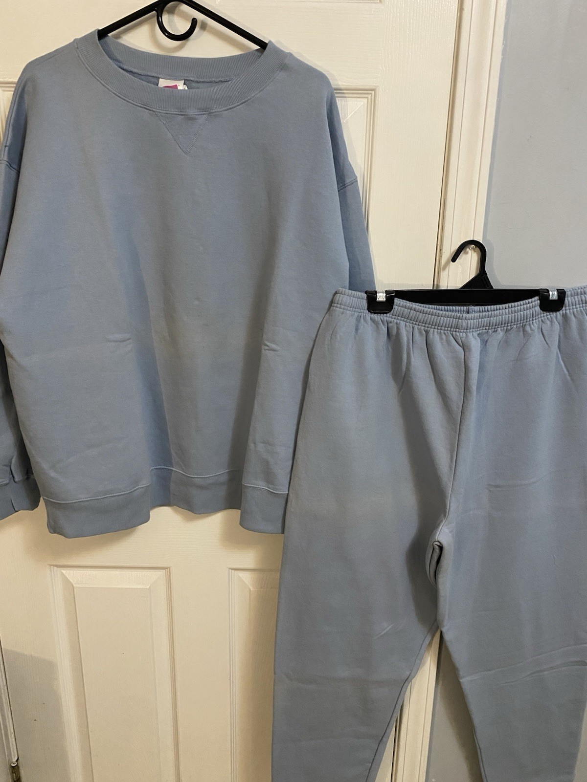 Hanes Her Way Light Blue Fleece Sweatsuit Women's X-Large