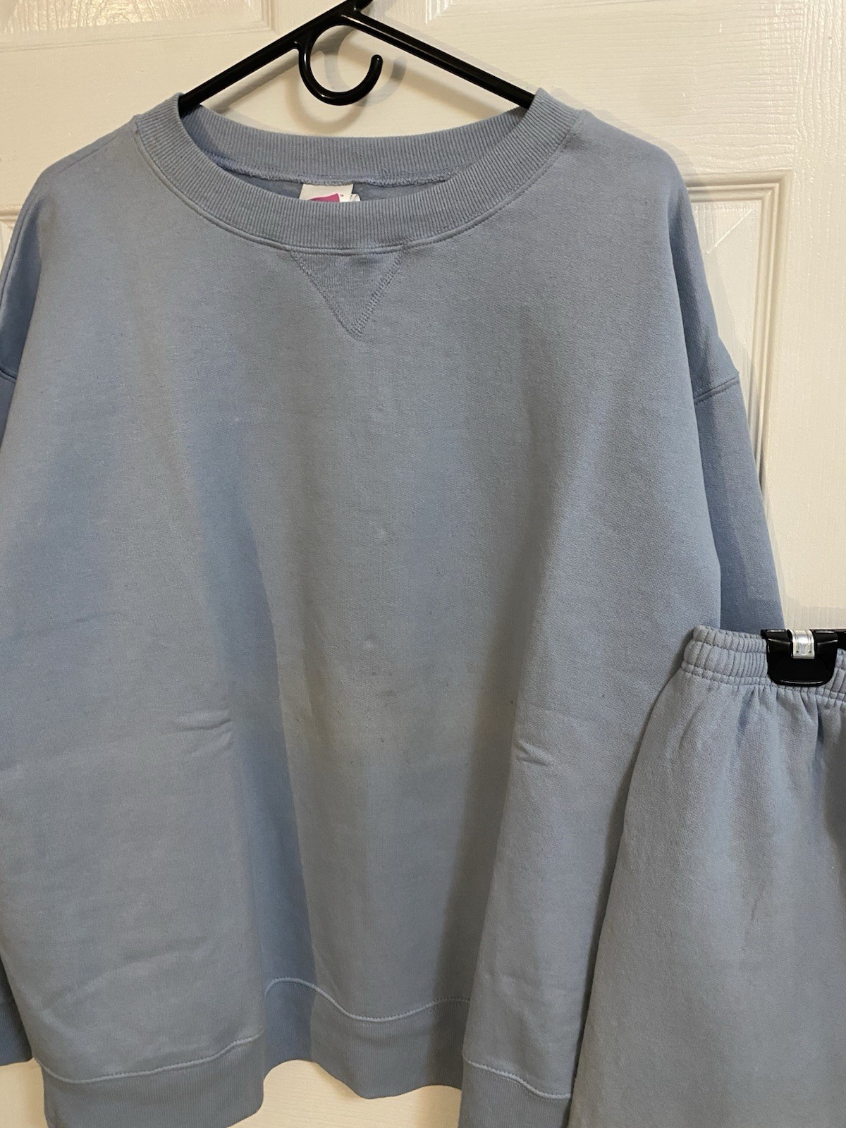 Hanes Her Way Light Blue Fleece Sweatsuit Women's X-Large - photo 3