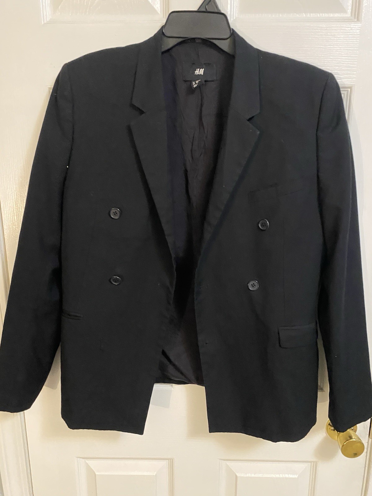 H&M Black Double-Breasted Blazer Men's 38R