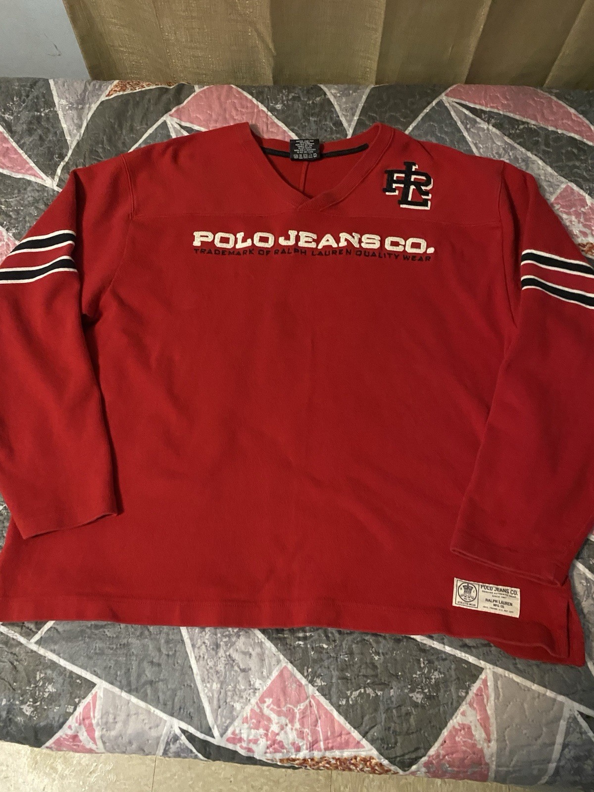 VTG 90 Men's Polo Jeans Co. Ralph Lauren Size 1XL Red Sweatshirt