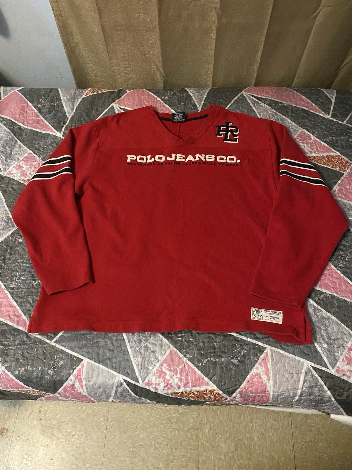 VTG 90 Men's Polo Jeans Co. Ralph Lauren Size 1XL Red Sweatshirt - photo 2