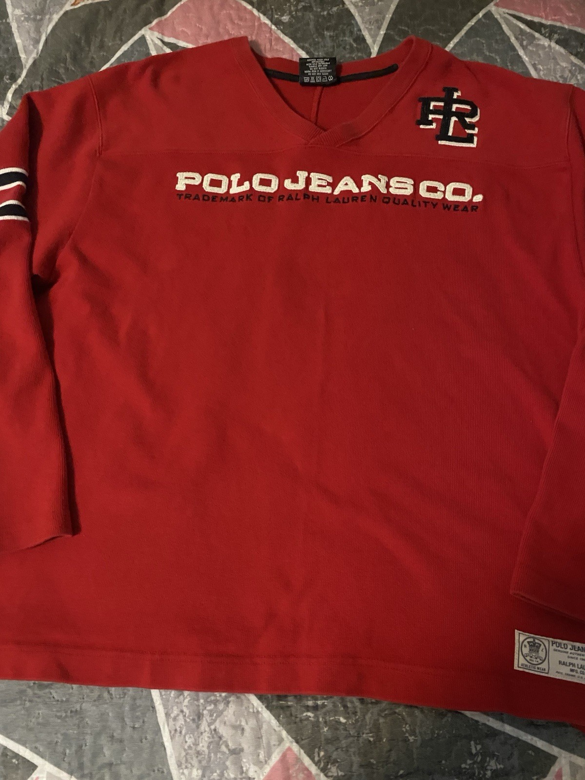 VTG 90 Men's Polo Jeans Co. Ralph Lauren Size 1XL Red Sweatshirt - photo 3