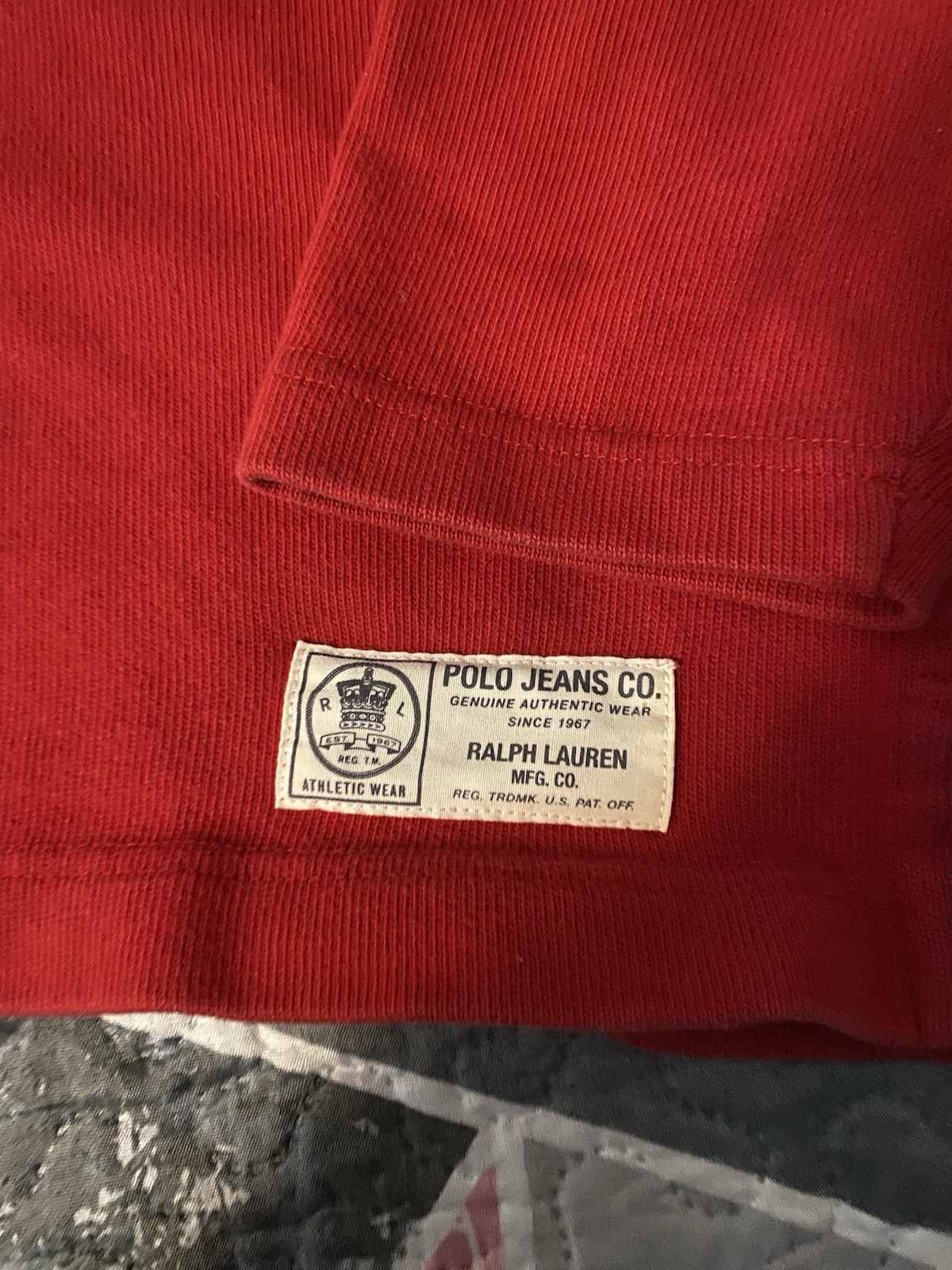 VTG 90 Men's Polo Jeans Co. Ralph Lauren Size 1XL Red Sweatshirt - photo 4