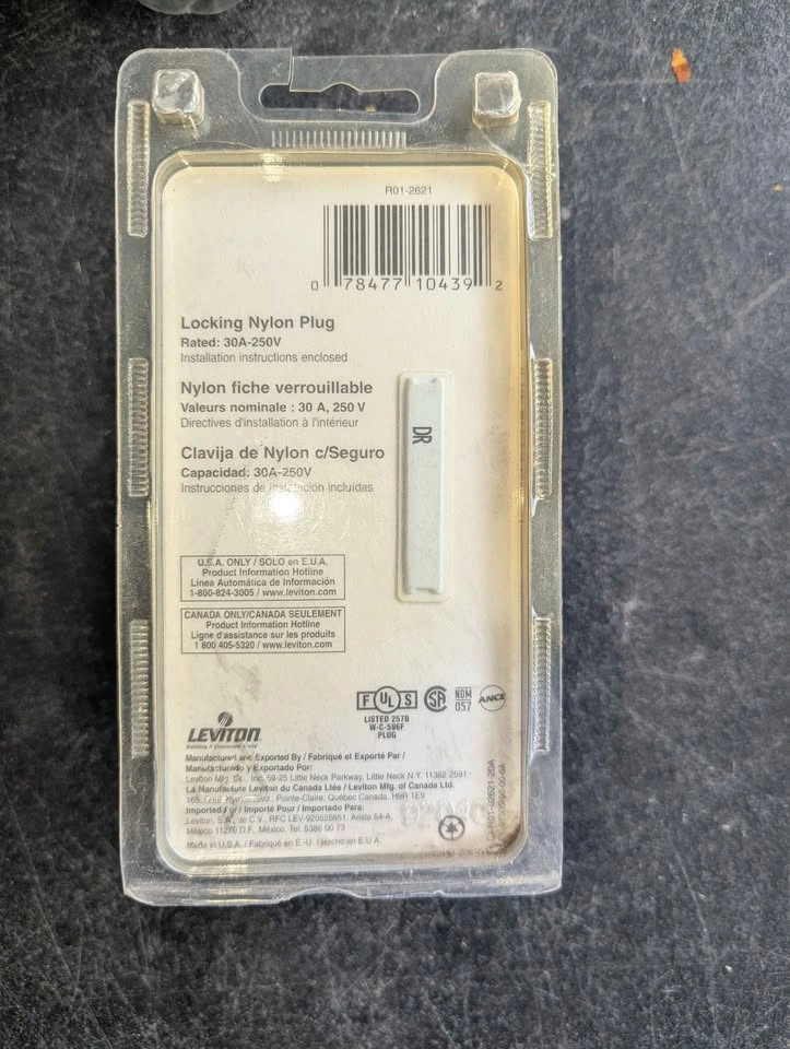 Leviton 30A-250V Male 3 Prong Twist Lock Plug - photo 4