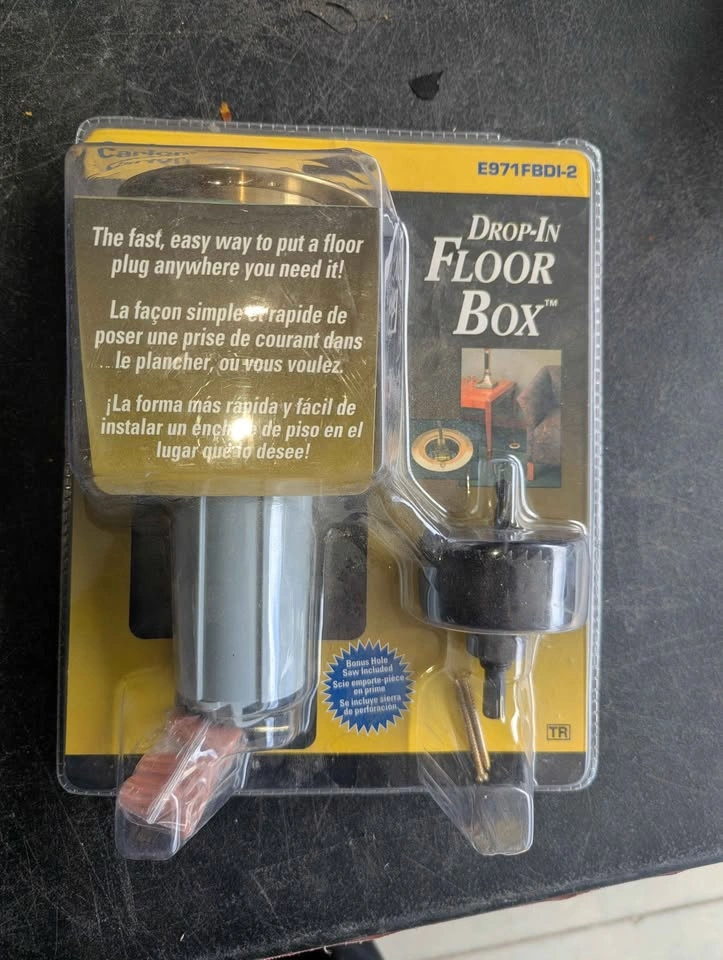 Thomas & Betts E971FBDI-2 Drop in Floor Box Kit w/ Brass Cover