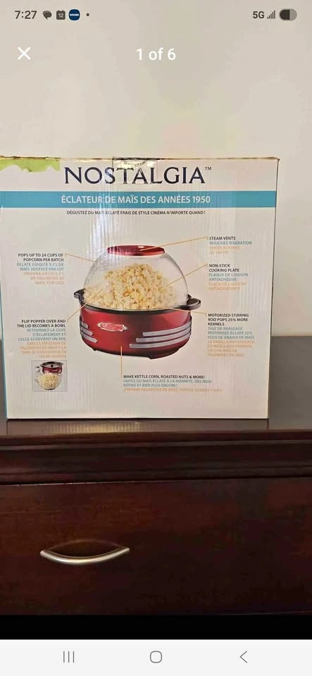 New Nostalgia Red Retro Series Popcorn Maker